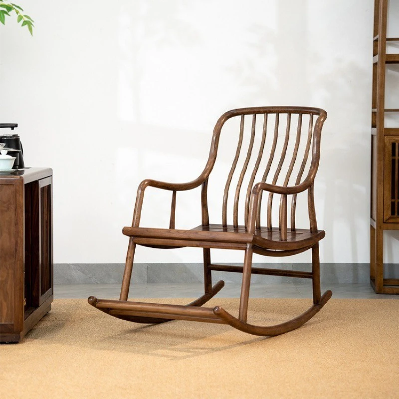 Chinese solid wood lazy rocking chair sofa