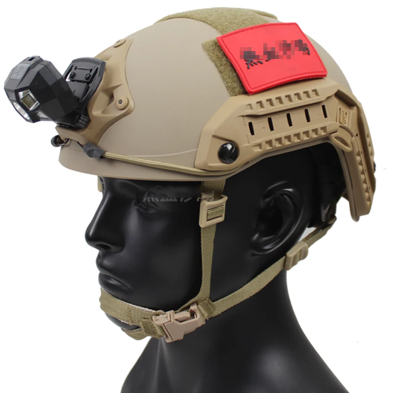 Tactical Helmet Headlamps  Strong light Waterproof  Signal light USB Charging & MH PJ BJ Rescue Red helmet