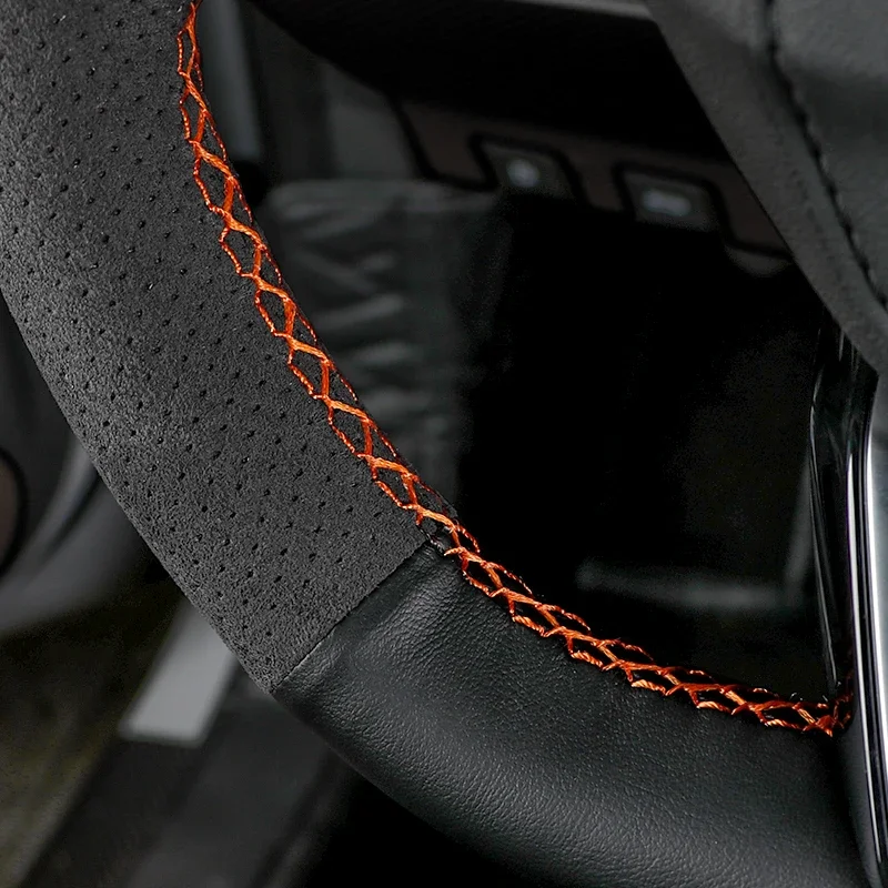 Carbon Fiber Car Steering Wheel Cover Protect for Changan Cs55 Plus Uni-v Uni-k 2020 2021 2022 2023 2024 Accessories Leather