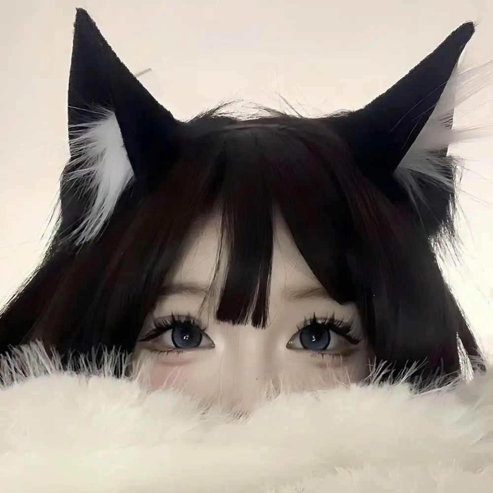 الحلو لوليتا آذان القط عقال Jk الحيوانات تأثيري أغطية الرأس غسل الوجه هيرباند النساء الشعر هوب أفخم رباط شعر طالب #5