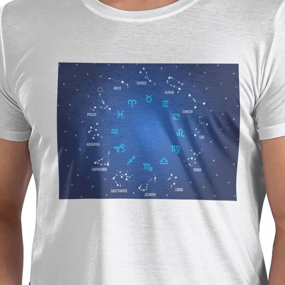 

Футболка Golden Celestial Stars Zodiac Constellations 6, футболка из 100% хлопка, мужские футболки большого размера, мужские футболки с круглым вырезом и коротким рукавом, S-6XL