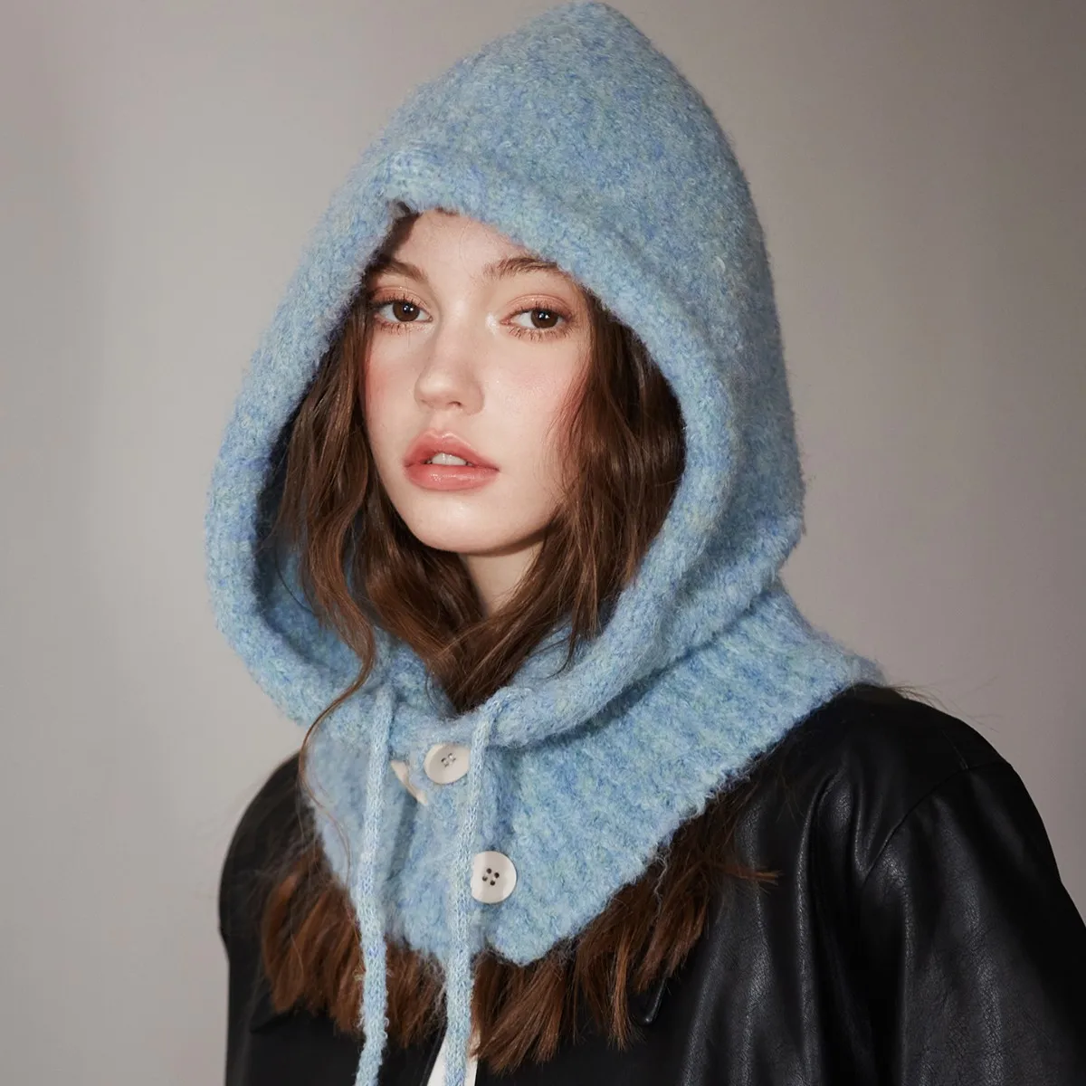 الفاخرة الشتاء محبوك بالاكلافا 1 قطعة رشاقته قبعة منديل الشتاء اكسسوارات مقنعين قبعة سدادات حماية الأذن وشاح قبعة الطقس البارد #1