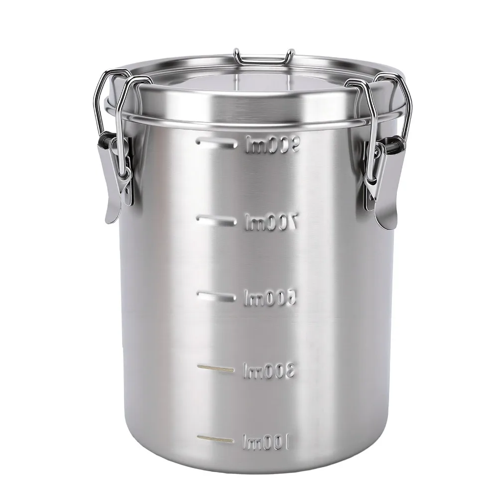 304 Stainless Steel Food Storage Containers Airtight With Lid Silver Dog Food Bin Space Saving Design Silicone Ring