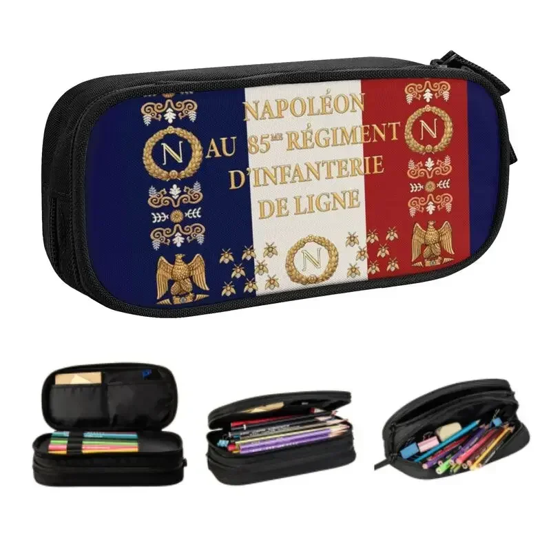 

Napoleonic French 85th Regimental Flag REMASTERED Pencil Case for Boy Girl Large Storage Pen Bag Box School Accessories