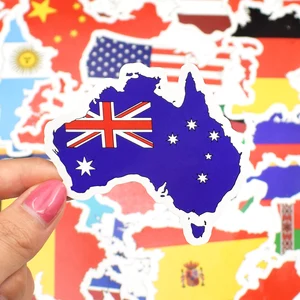 Set von 50 PVC -Aufklebern mit Nationalflaggen, Reisen, Karte, Weltkarte, für Kinder, DIY, Koffer, Laptop, Auto, Skateboard 9 Hauptaufkleber der Verkaufsland - №4