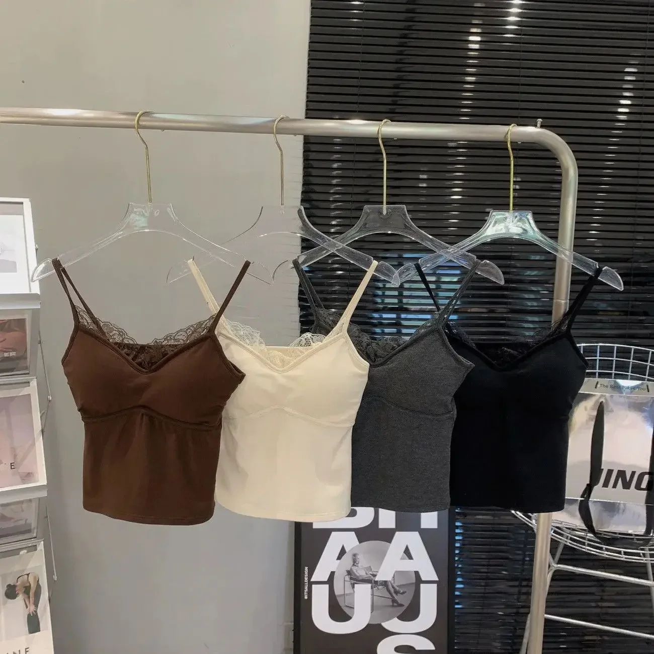 رغبة نقية الدانتيل لصق المحاصيل الأعلى البرازيلي الوسادة مثير فتاة الخريف الشتاء ملابس خارجية جديدة يتدفقون قاعدة طبقة علوية المرأة سترة حزام #2