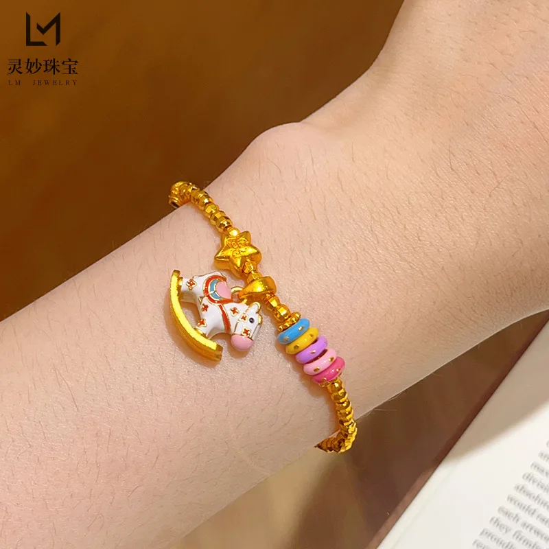 9999 24K real gold store same style women's gold bracelet Xiao Fuxing sexy fashion luxury jewelry