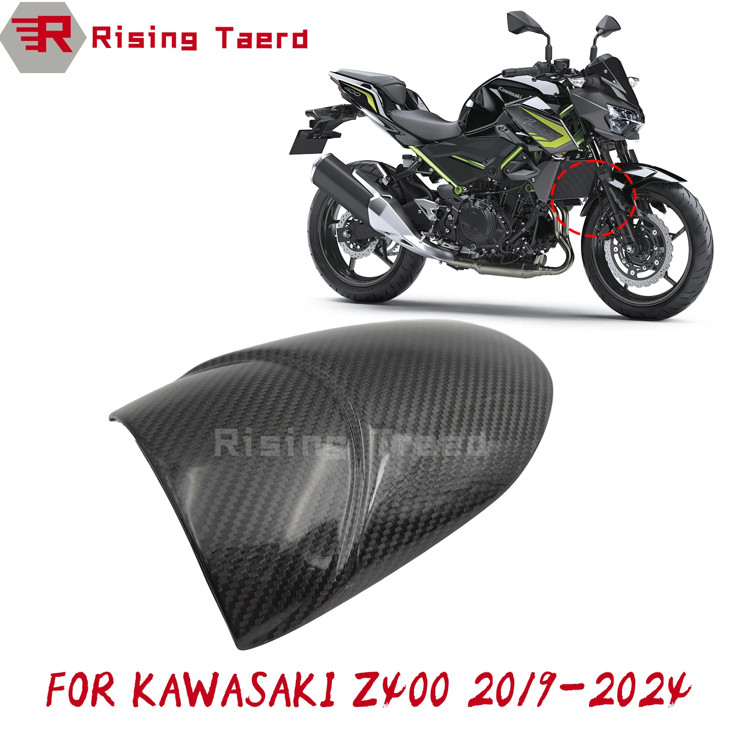 

Motorcycle Tools Real Carbon Fiber Front Fender Extender Fairing Injection Molding Fit For KAWASAKI Z400 Z-400 Z 400 2019-2024