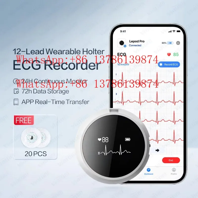

Wellue Lepod Pro 12-канальный отчет по скорой помощи AI-интерпретации Por Амбулаторный регистратор событий
