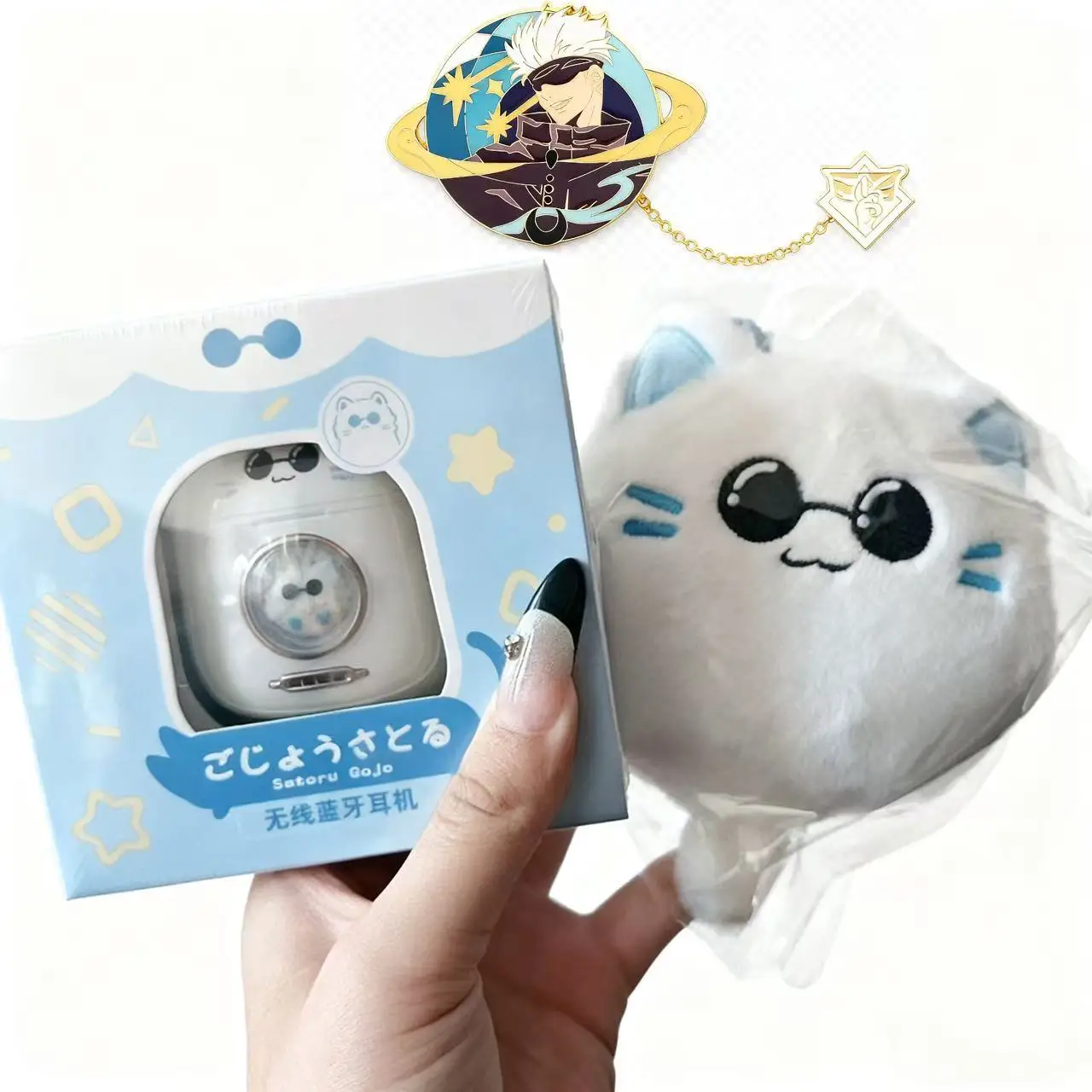 

Gojo Satoru беспроводные подарочные наушники игры аниме подарок милая HIFI Bluetooth5.3 гарнитура косплей наушники с активным шумоподавлением