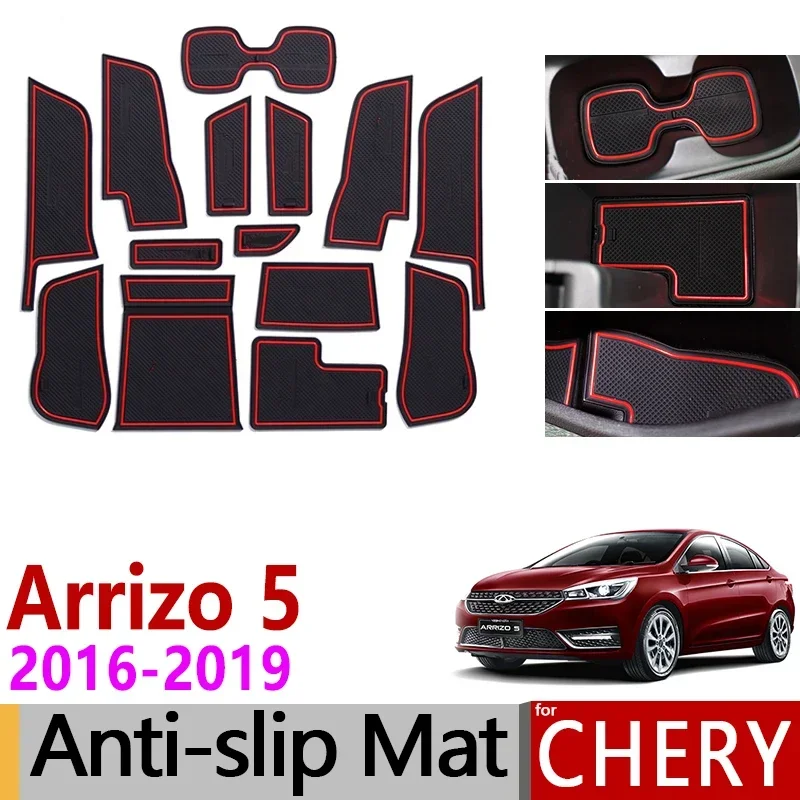 

Anti-Slip Gate Slot Mat Rubber Coaster for Chery Arrizo 5 2016 2017 2018 2019 Non-slip Cup Mats Accessories Stickers Car Styling