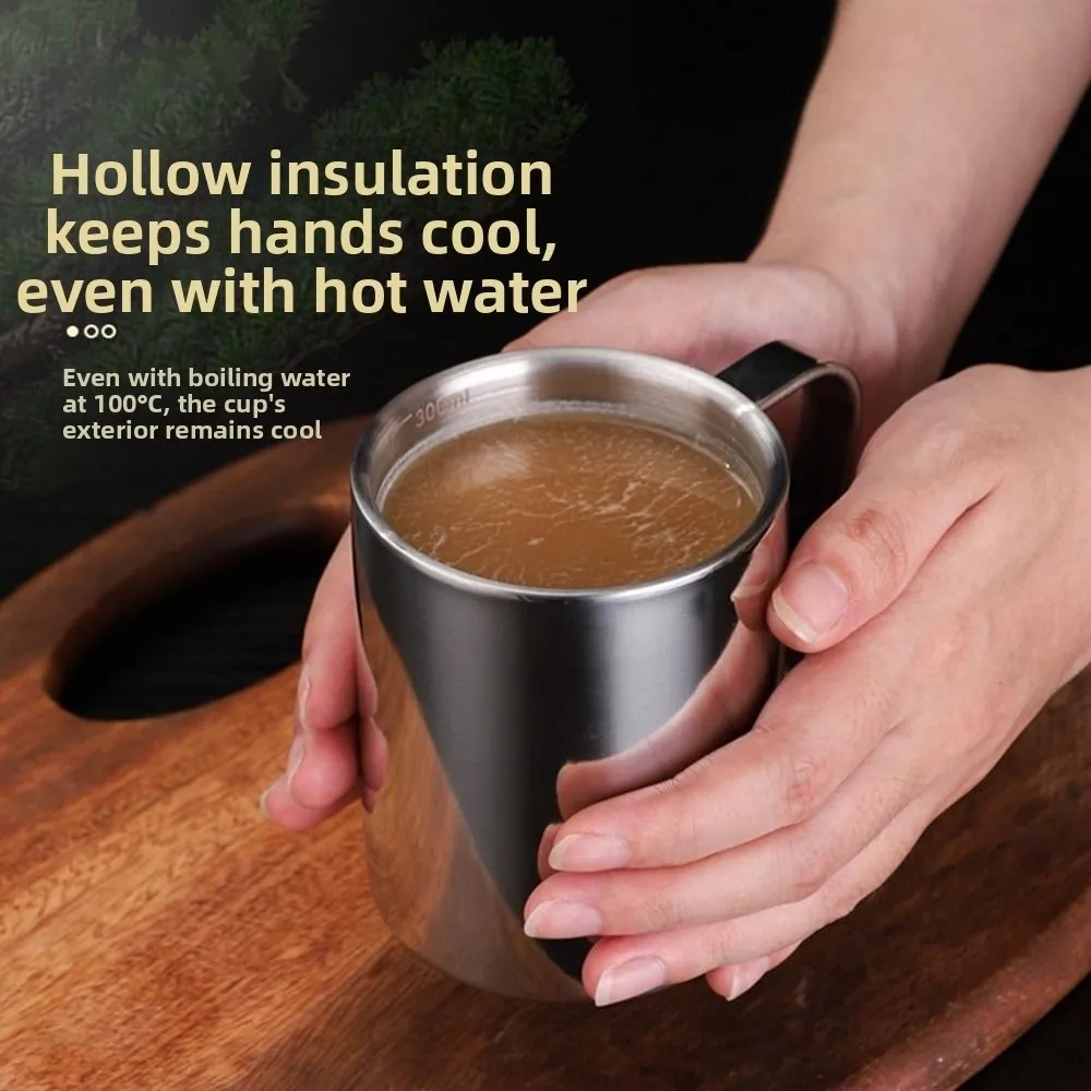 

Durable Double Wall Coffee Mug with Lid with Handle Unbreakable Water Tumbler Cup Stainless Steel Tumbler Jug Drinkware