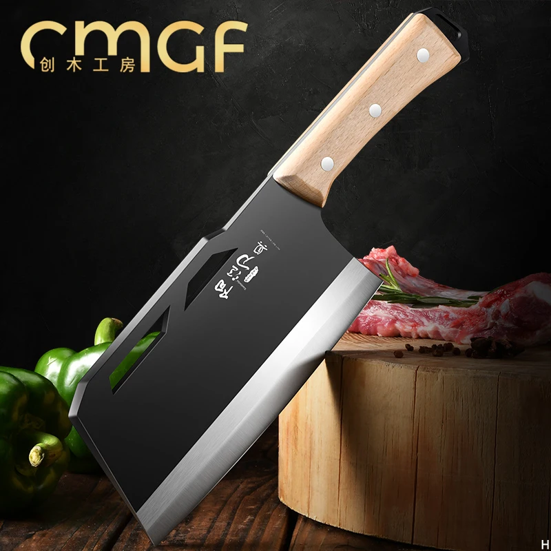 1/2pc High-Carbon Steel Chef's Knife, Meat Cutter Bone Chopper Chef's Knife Chopping and Slicing Knife C