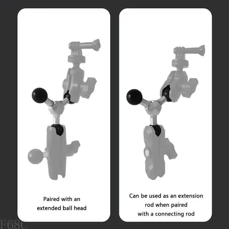 F68C 1 인치 25.4mm 트리플 고무 볼 헤드 확장 어댑터 오토바이 핸들 바