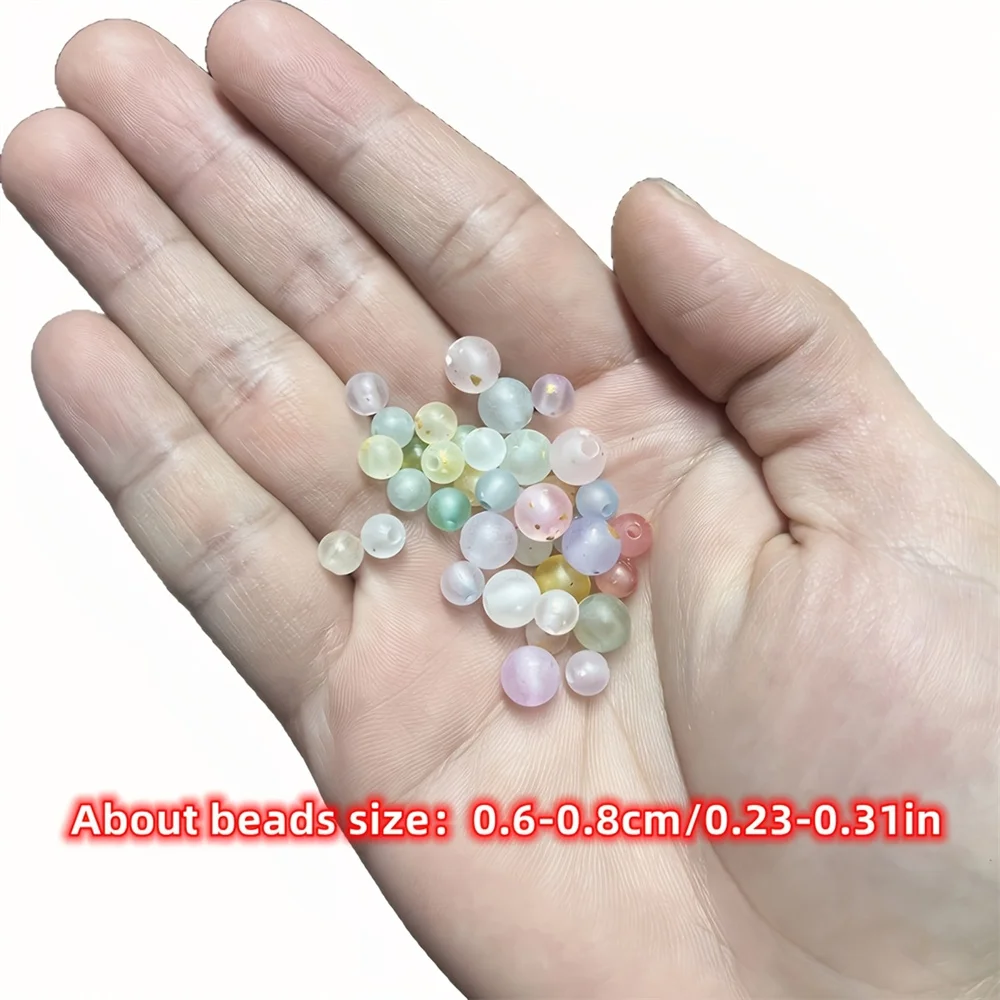 450/180 6mm/8mm acrylic Valentine's Day beads with transparent frosted finish mixed with spaced beads, used for making DIY gifts