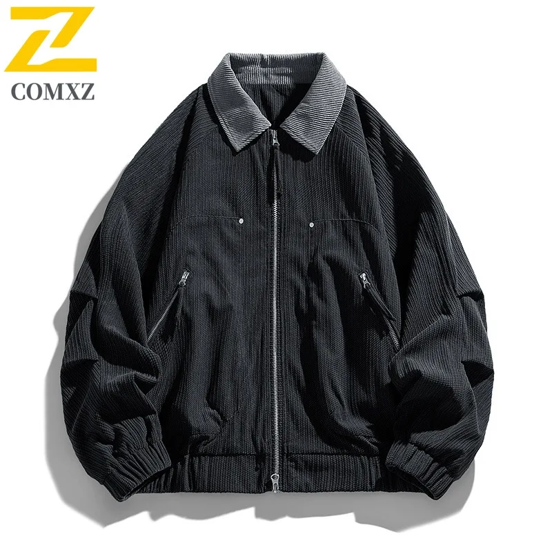 

COMXZ Premium Men Jacket Stand Collar Comfort Hiking Travel Lightweight Windbreaker Street Trendy Windproof Men New Clothing