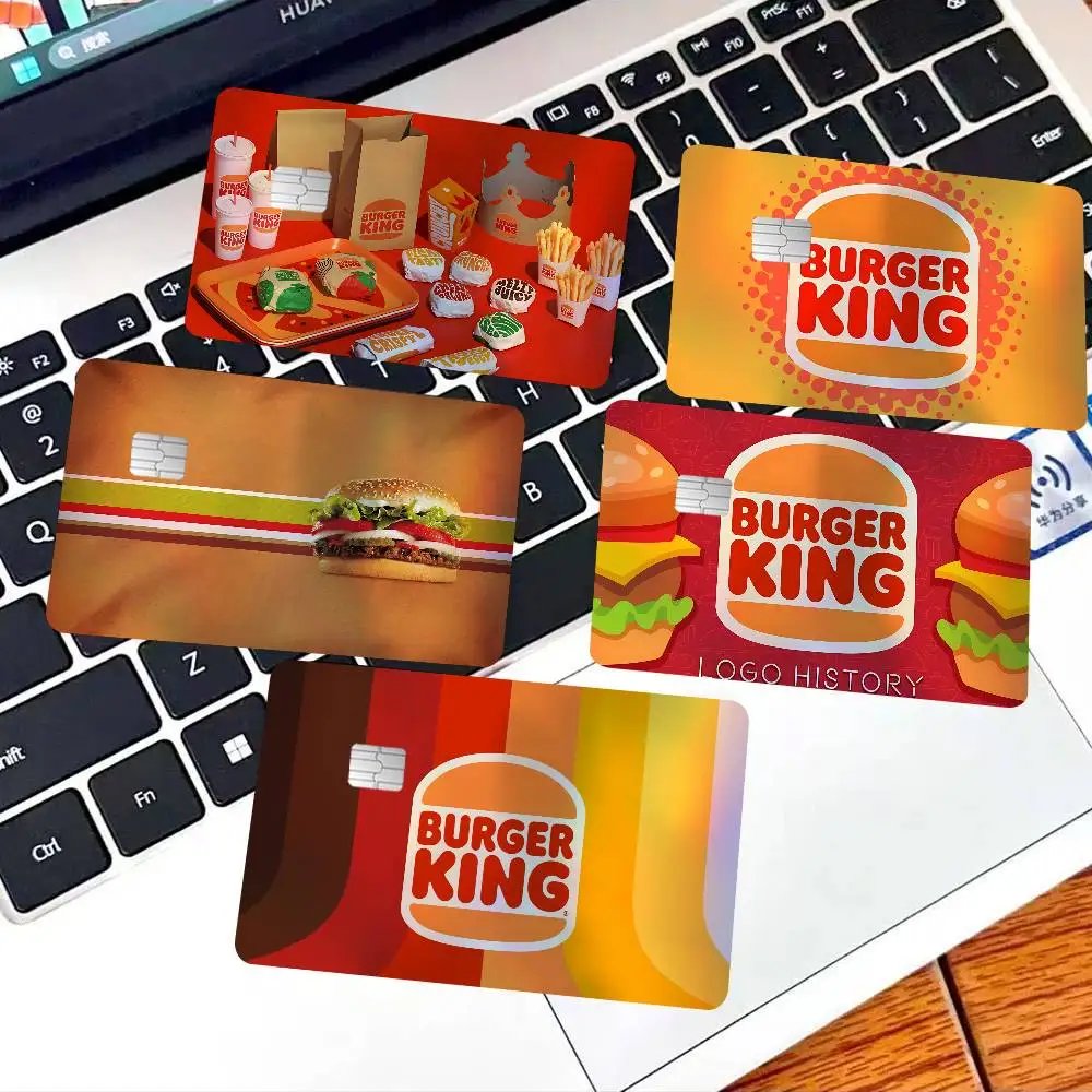Brand B-Burger K-King Logo Laser Shiny Bank Card Stickers Waterproof Removable DIY Personal Decoration