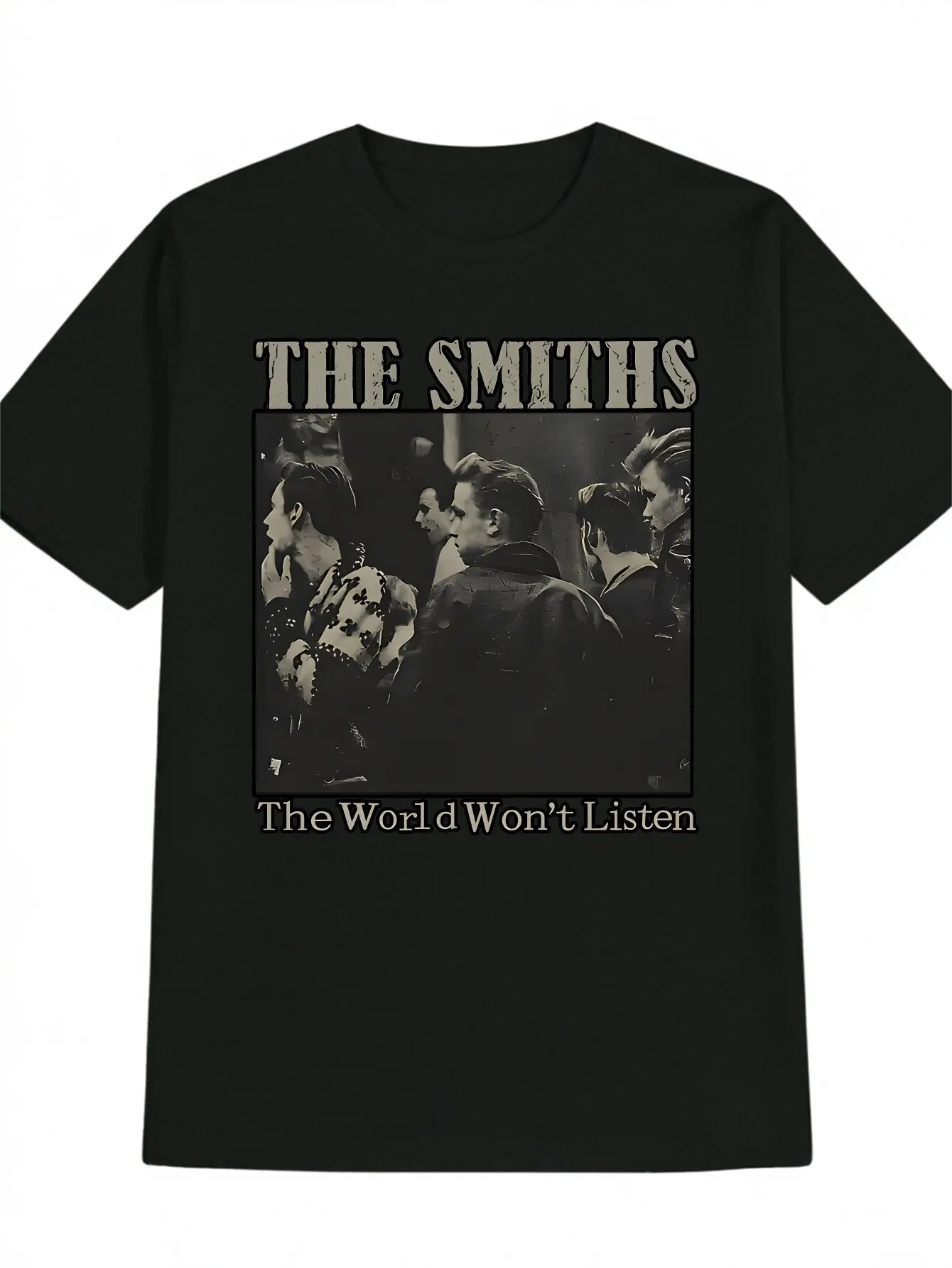 

Футболка THE SMITHS Мужская повседневная футболка с круглым вырезом THE SMITHS, черный полиэстер, которую можно стирать в машине, идеальный подарок для мужчин