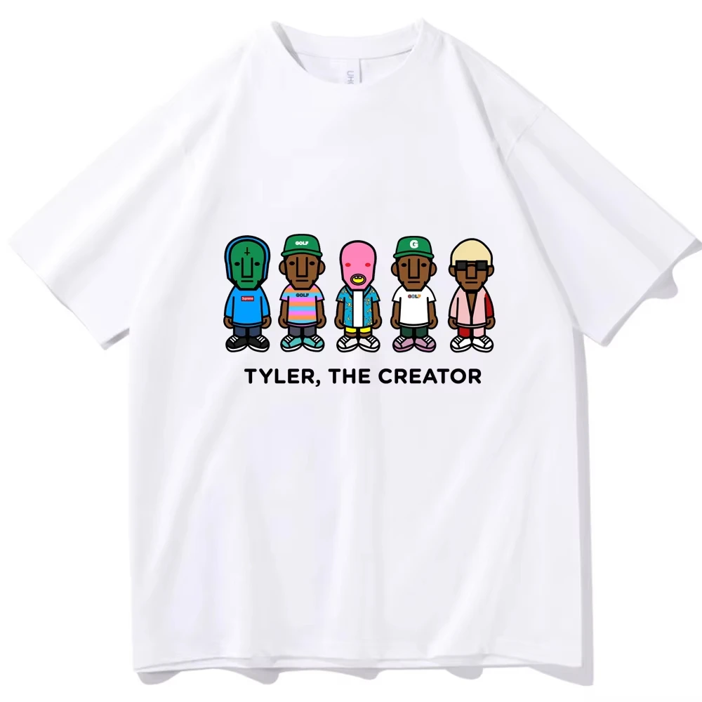 Tyler The Creator Men Women Print T-Shirt Rapper Short Sleeve T Shirt Vintage Singer Top Summer Cotton Oversized Hip Hop Clothes