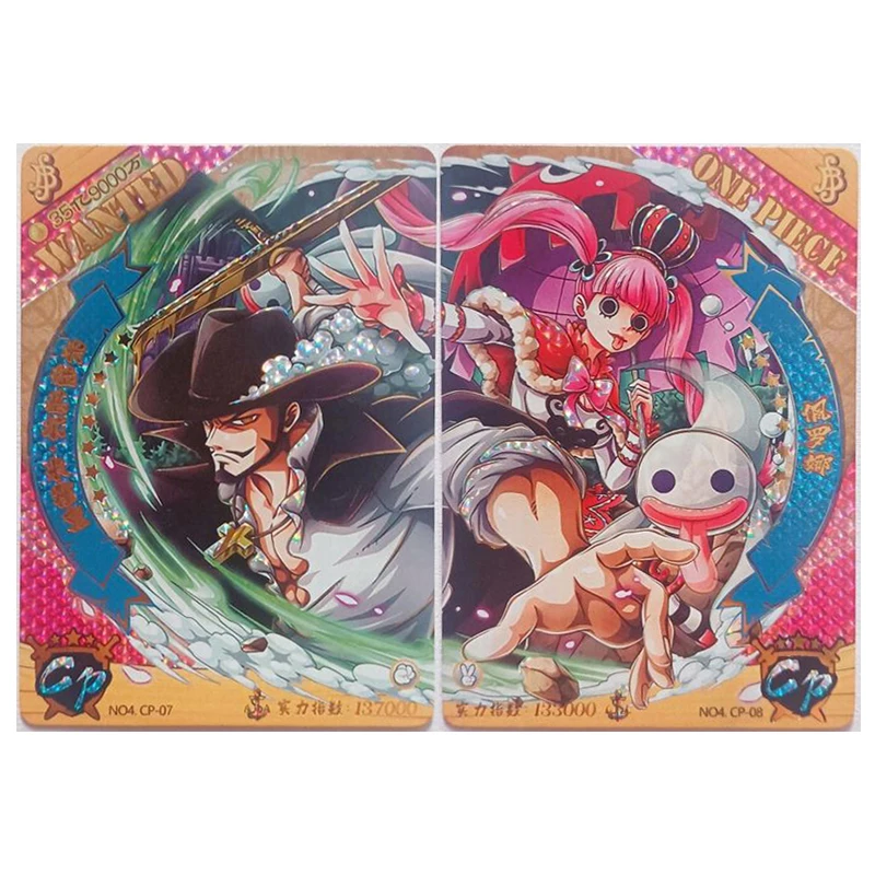 Anime ONE PIECE Rare CP Refraction Foil Rebecca Vivi Robin Nami Dracule Mihawk Toys for boys Collectible Cards Birthday Present