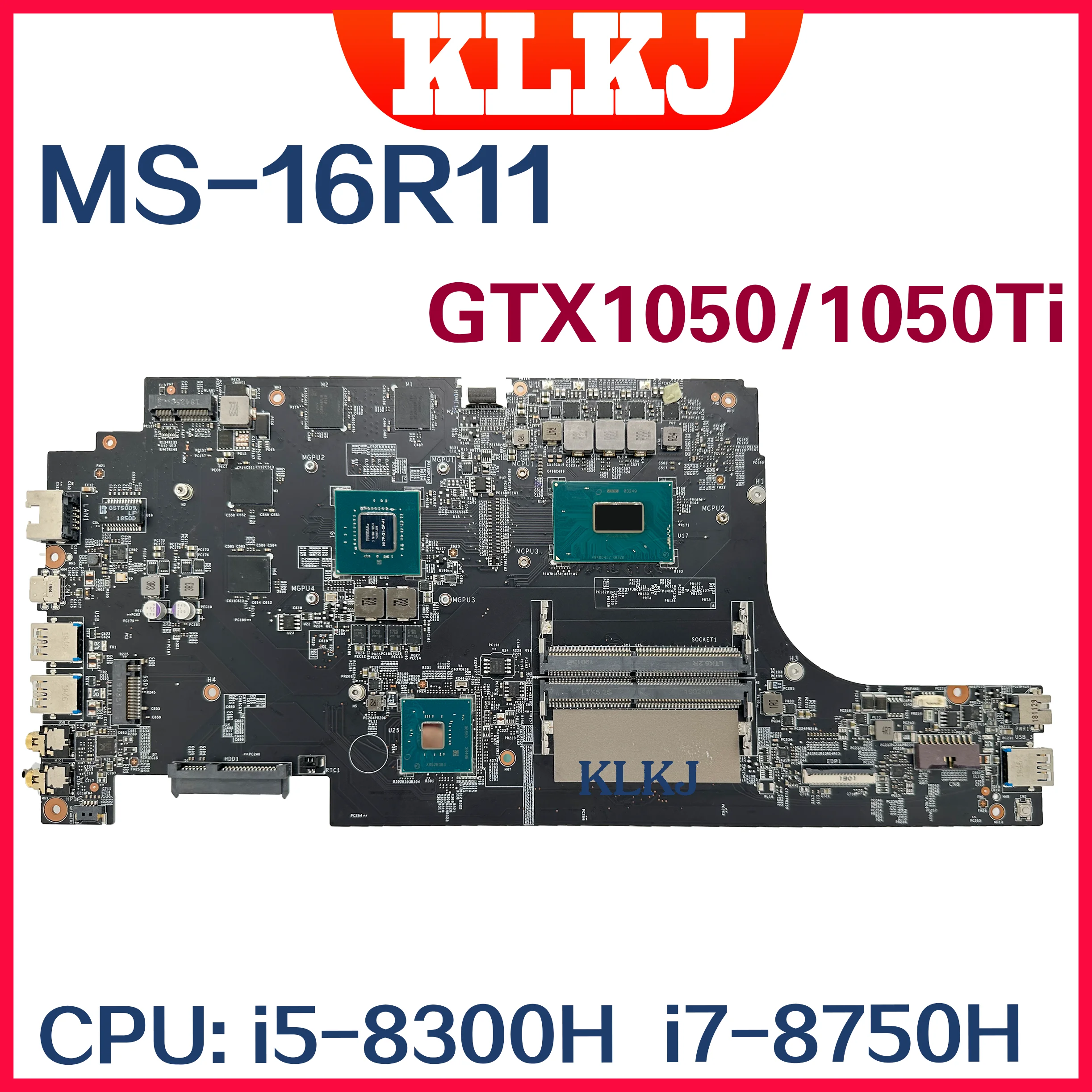 Dinzi MS-16R11 Laptop Motherboard For MSI GF63 8RC GF63 8RD MSI-16R1 VER1.0 Mainboard With i5-8300H  i7-8750H GTX1050 GTX1050Ti