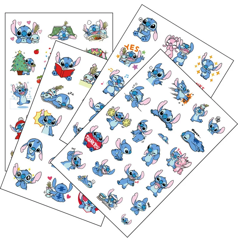 Disney Anime Stitch Stickers Kawaii Lilo Stitch DIY Mobile Phone Computer Stickers Transparent PVC Stickers Children Gifts