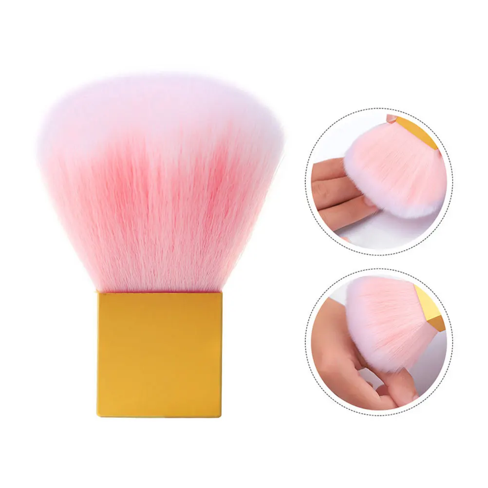 Reinigingsborstel Premium vierkant handvat Zachte haren voor acryl Nail Art Manicure Stofverwijderaar Gereedschap Nagelborstel