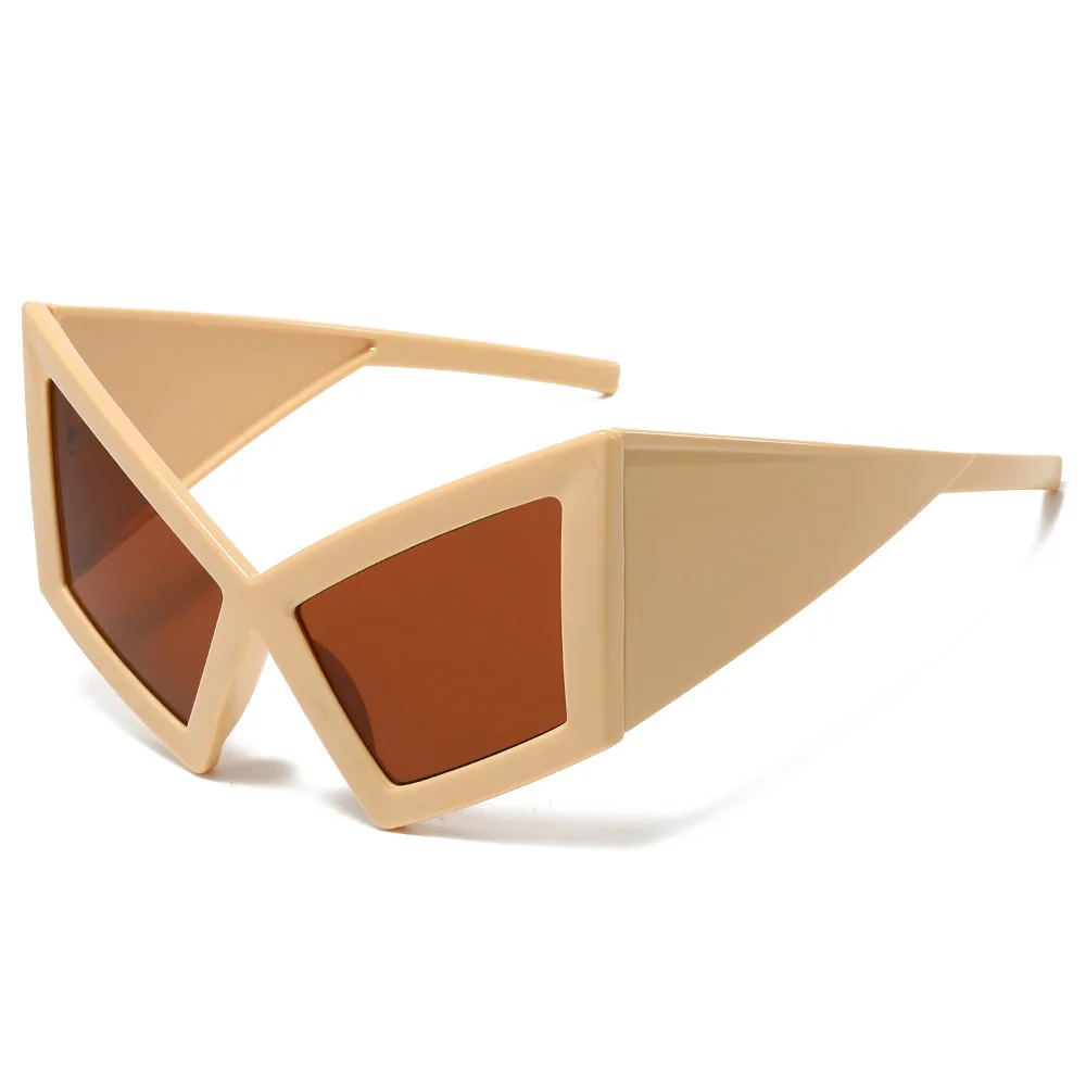 New Fashion Oversized Cat Eye Sunglasses Women Red Shades Uv400 Retro Gradient Men Wide Legs Sun Glasses