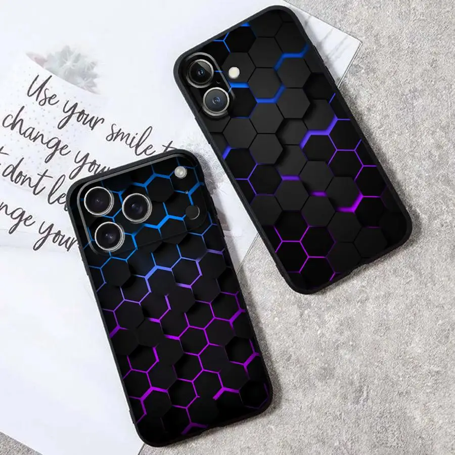 Funda Phone Cover Phone Case for Apple iPhone 17 Pro Max 17e 12 XR XS MAX 16 15 Pro 7 8 11 Air 14 13 Honeycomb Design - view 4