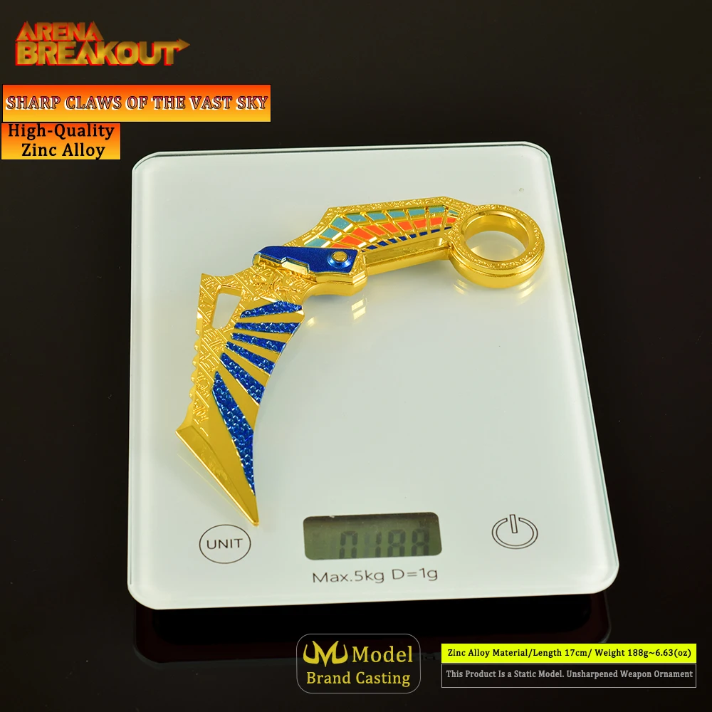 17cm Arena Breakout garras afiladas del Vast Sky Funda de cuero genuino juego Anime aleación Prop garra cuchillo juguete fresco sin cortar regalo seguro para niño