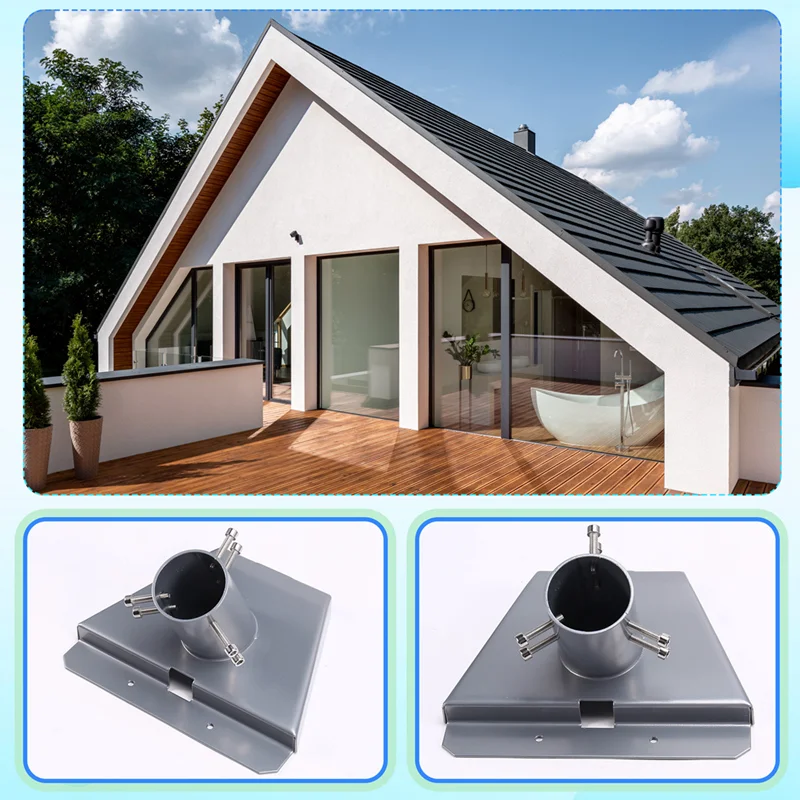 

A47U Roof Mount Plate Pole Base Satellite Antennae Base Wall Mounted Antenna Base Satellite Pipe Adapter Base Support Base