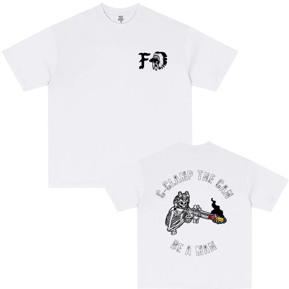 

Forward Observations Group Tshirt C-clamp The Cam Be A Man Graphic T Shirts Men's Women Funny Death Horror Skull Print T-shirt