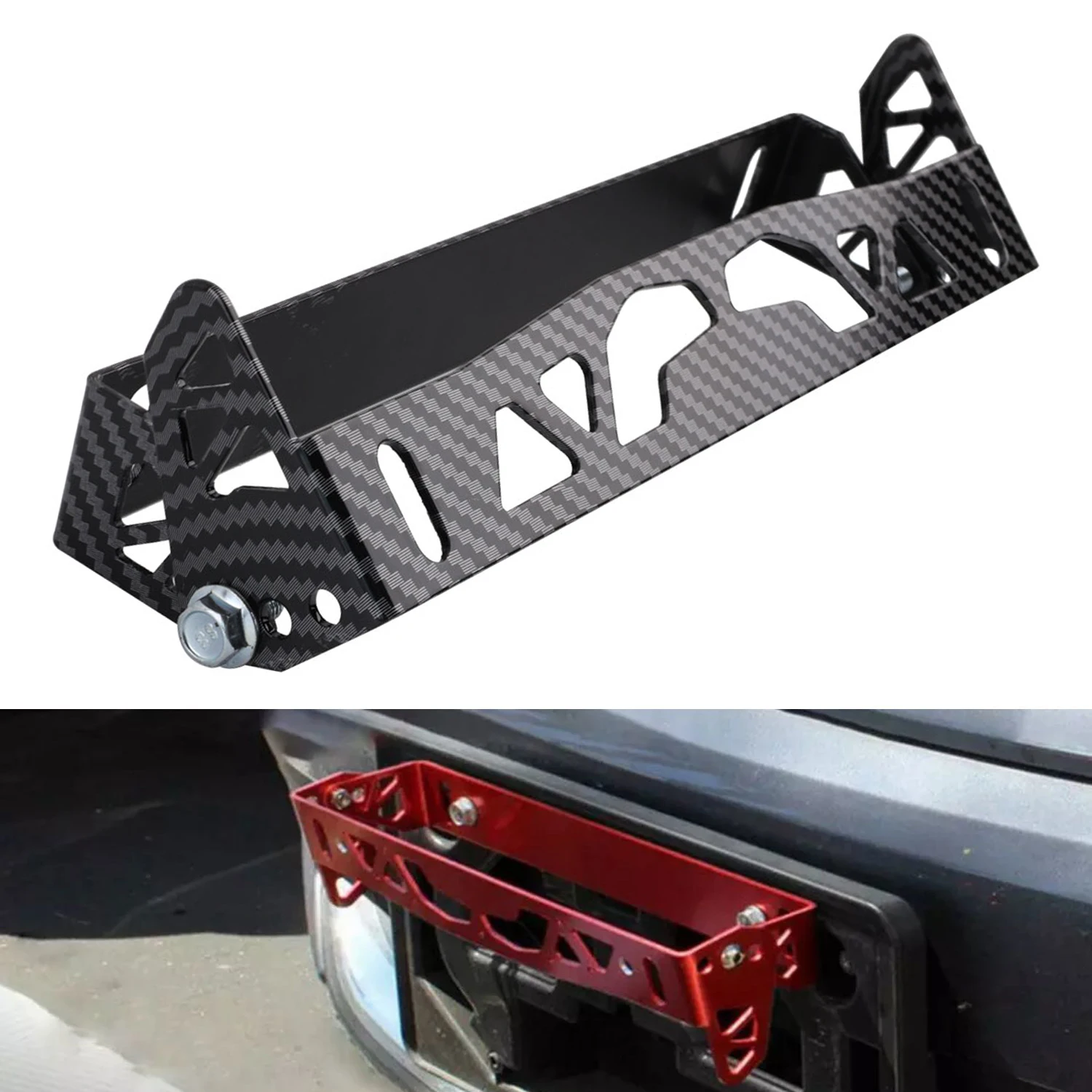 Car License Plate Frame Universal Aluminum Power Racing JDM Styling Rotating Number License Plate Frames Tag Holder Adjustable