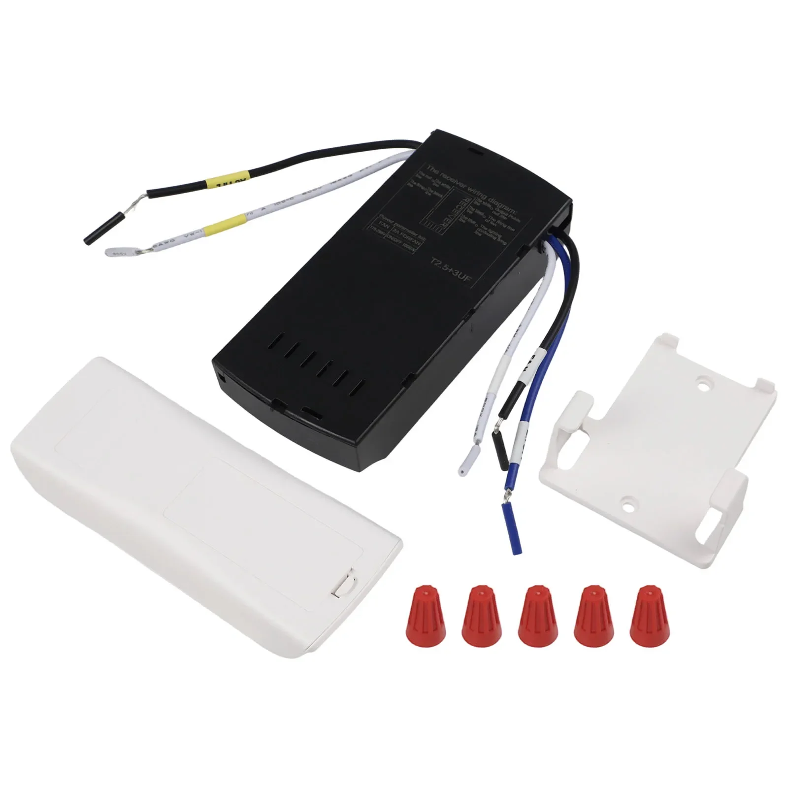 

Ceiling Fan Remote Control Set with RF Wireless Receiver Allows 4 Fan Speeds LED Light Control and 1/2/4/8 Hour Timer Options