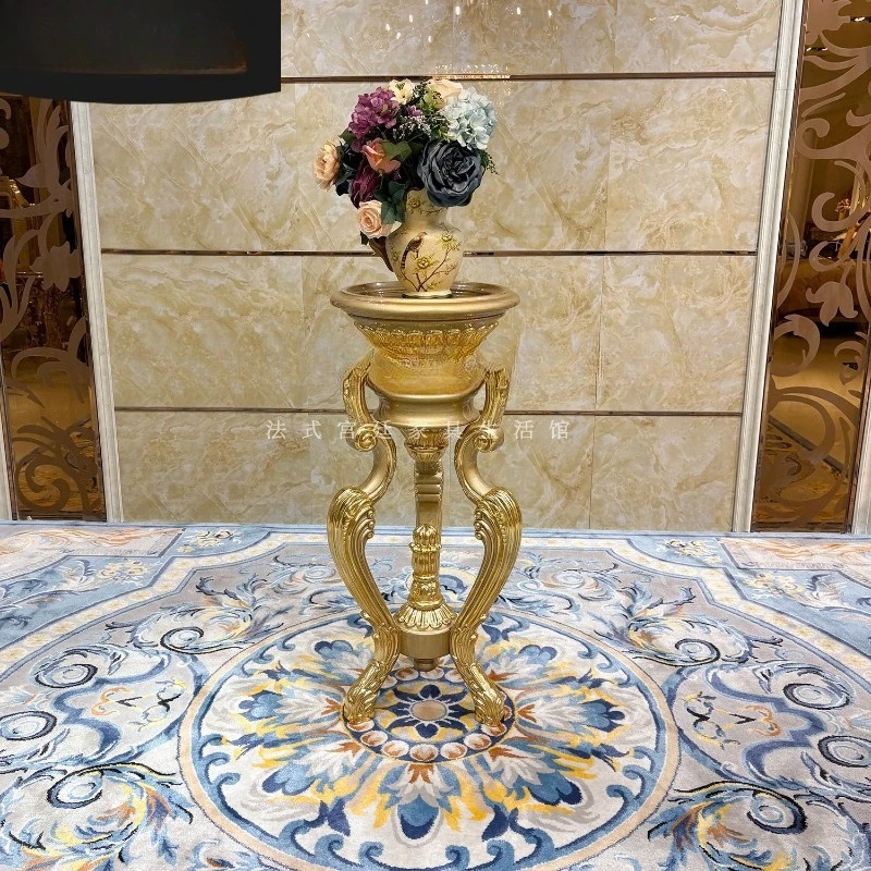 European court luxury carved rack floor-to-ceiling neoclassical flower pot rack furniture