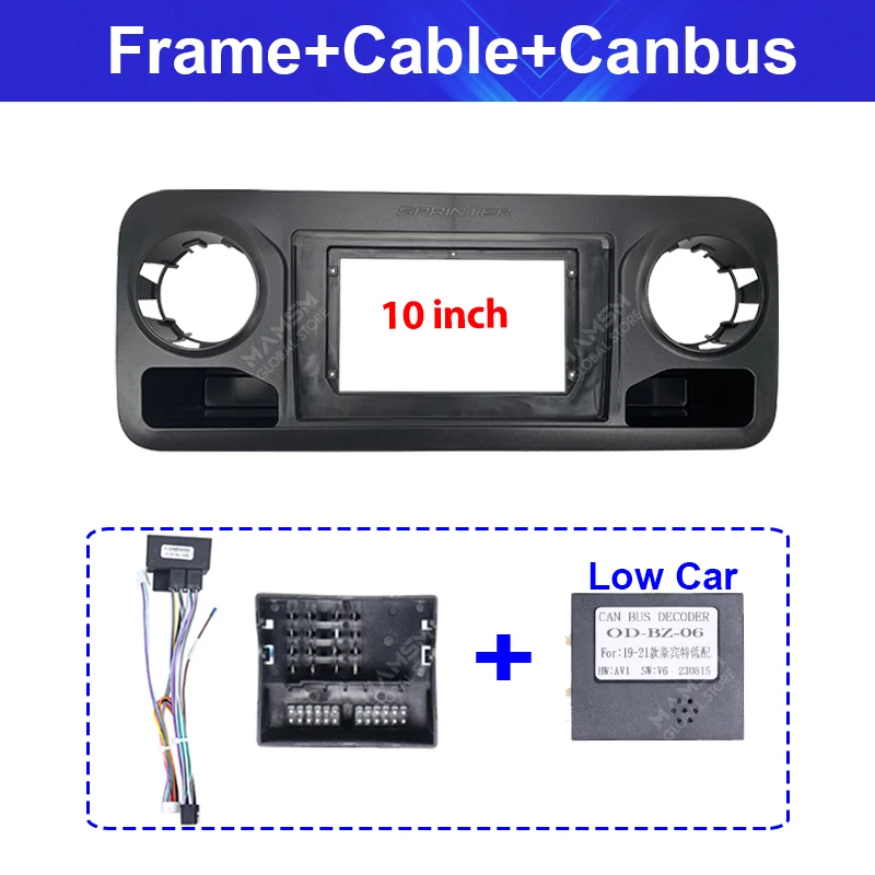 

10Inch Car Radio Fascias For Benz Sprinter Spinway W907 910 2018-2022 Stereo Dashboard Panel Frame 2 Din DVD Android Player