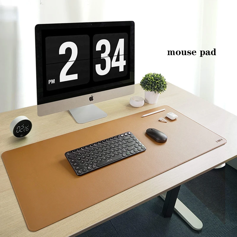 Mijia Office Mouse Pad Double Layer Solid Color Leather Cork Gaming Desk Dirt Resistant Large Gaming Waterproof Mouse Pad