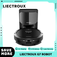 Liectroux G7 Robot Vacuum Cleaner, 6500Pa Suction, Laser Navigation, 5200mAh Battery, Run 180mins, APP Control, 300ml Water Tank