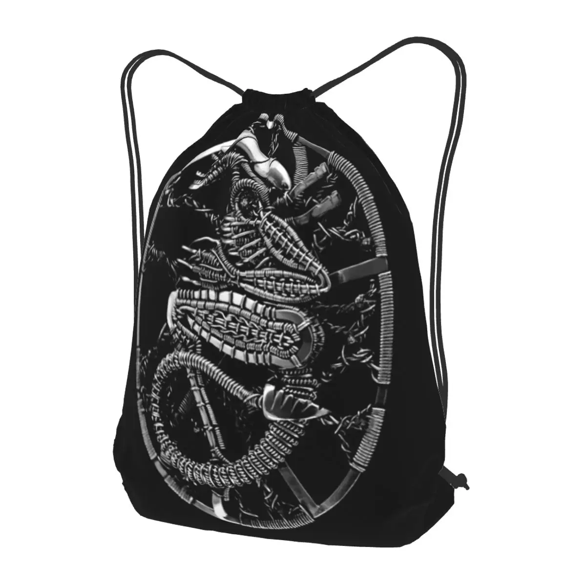 IMNIUM Alien Xenomorph Backpacks Multi-function Drawstring Bags Sundries Bag Book Bags for Man Woman Students