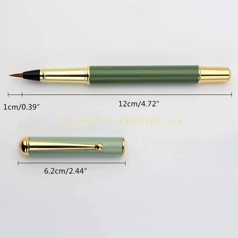 초보자 성인을위한 휴대용 금속 중국어 브러시 서예 펜 피스톤 충전, 어린이 서예 작은 일반 문자 쓰기