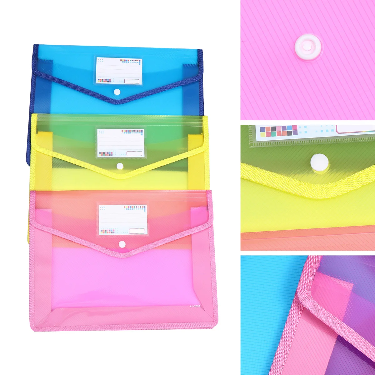 3 قطعة مجلد مستندات A4 حامل ملفات شفاف منظم تخزين مقاوم للماء ومقاوم للتمزق لمكتب الطلاب #6