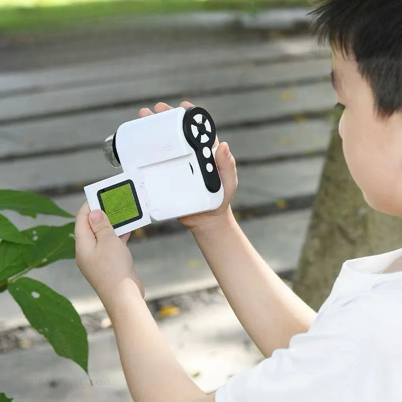 New Xiaomi Dlingsmart Outdoor Smart Microscope HD LCD Screen 1000X Children High Definition Electric Science Microscope Portable