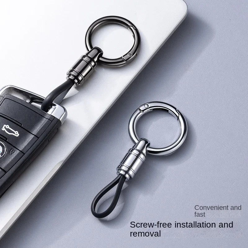 New Car Key Chain Pendant Metal Simple Key Chain Men's Waist Hanging Buckle Ring Pendant High-end Business Anti-lost Key Chain