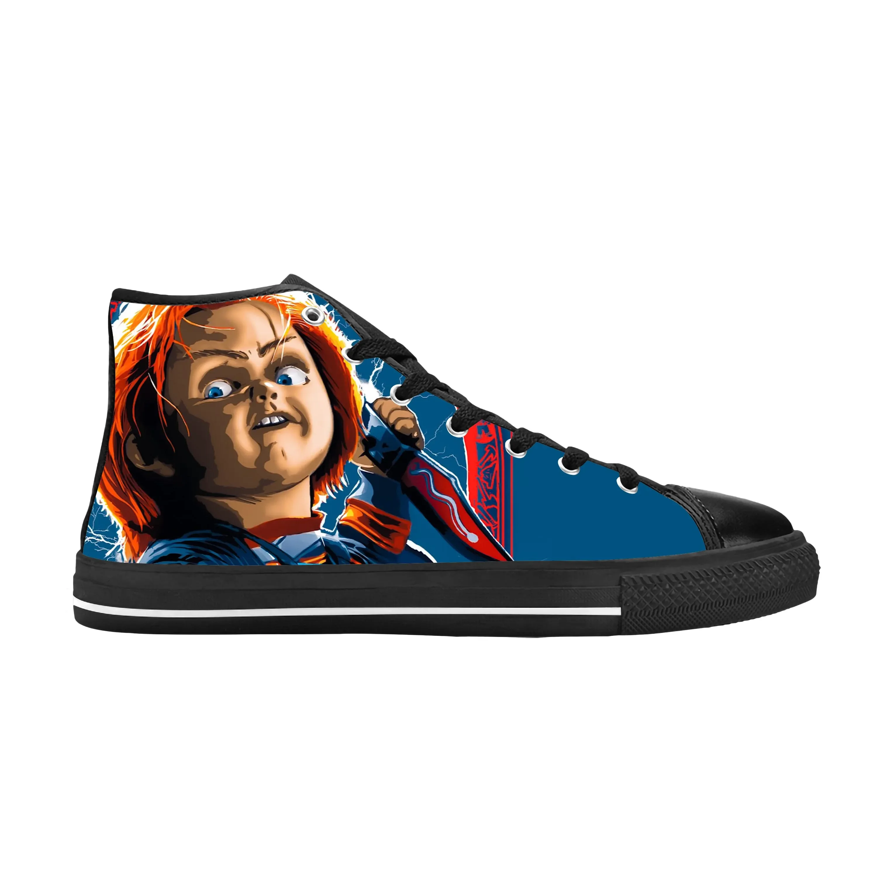 Horror dzieci grają Chucky Halloween gotyckie buty odzież na co dzień wysoki Top wygodne oddychające buty sportowe męskie/damskie z nadrukiem 3D