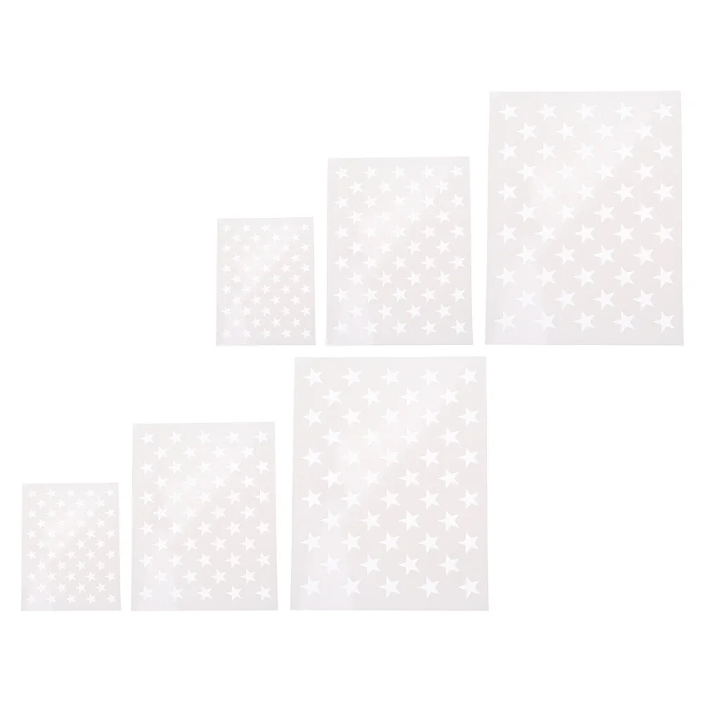 

6pcs Five- Stencil Pet Reusable Paint Spraying Template For Diy Crafts Wall Wood Decoration American Flag Design