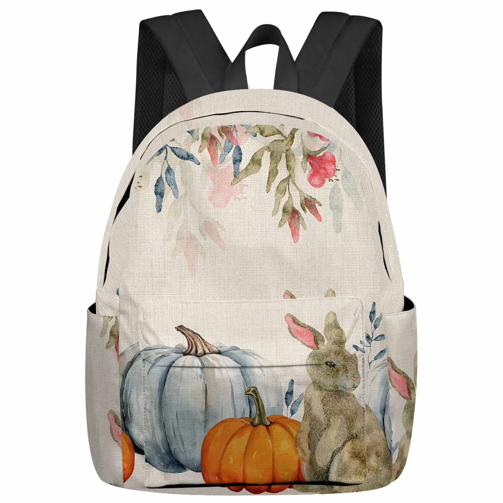 

Plant Pumpkin Rabbit Backpacks Teenagers Student School Bags Laptop Custom Backpack Men Women Travel