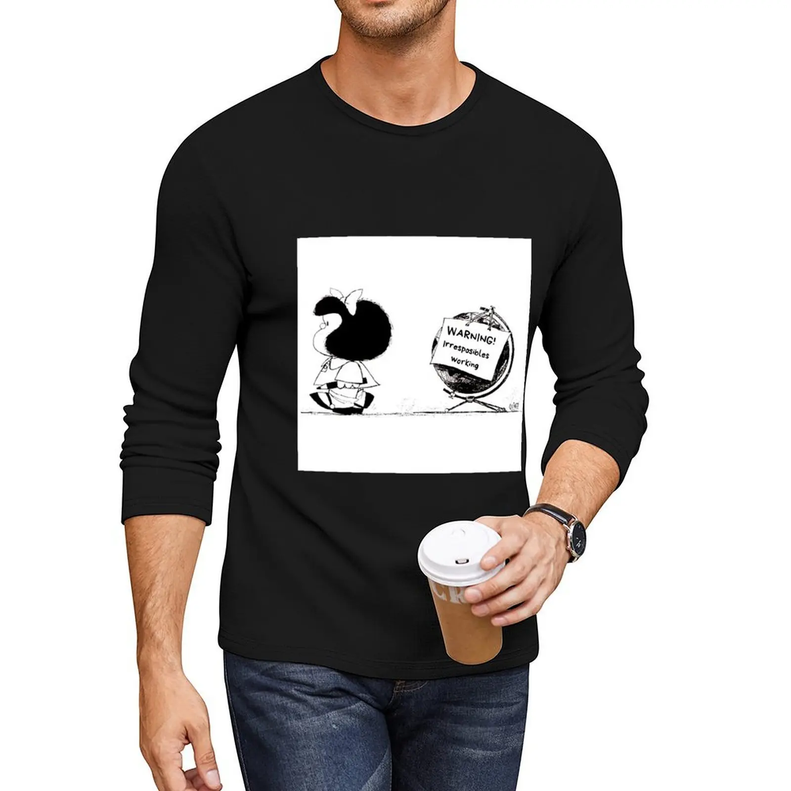 

Mafalda world Long T-Shirt black t shirt boys white t shirts new edition t shirt funny shirt mens clothes