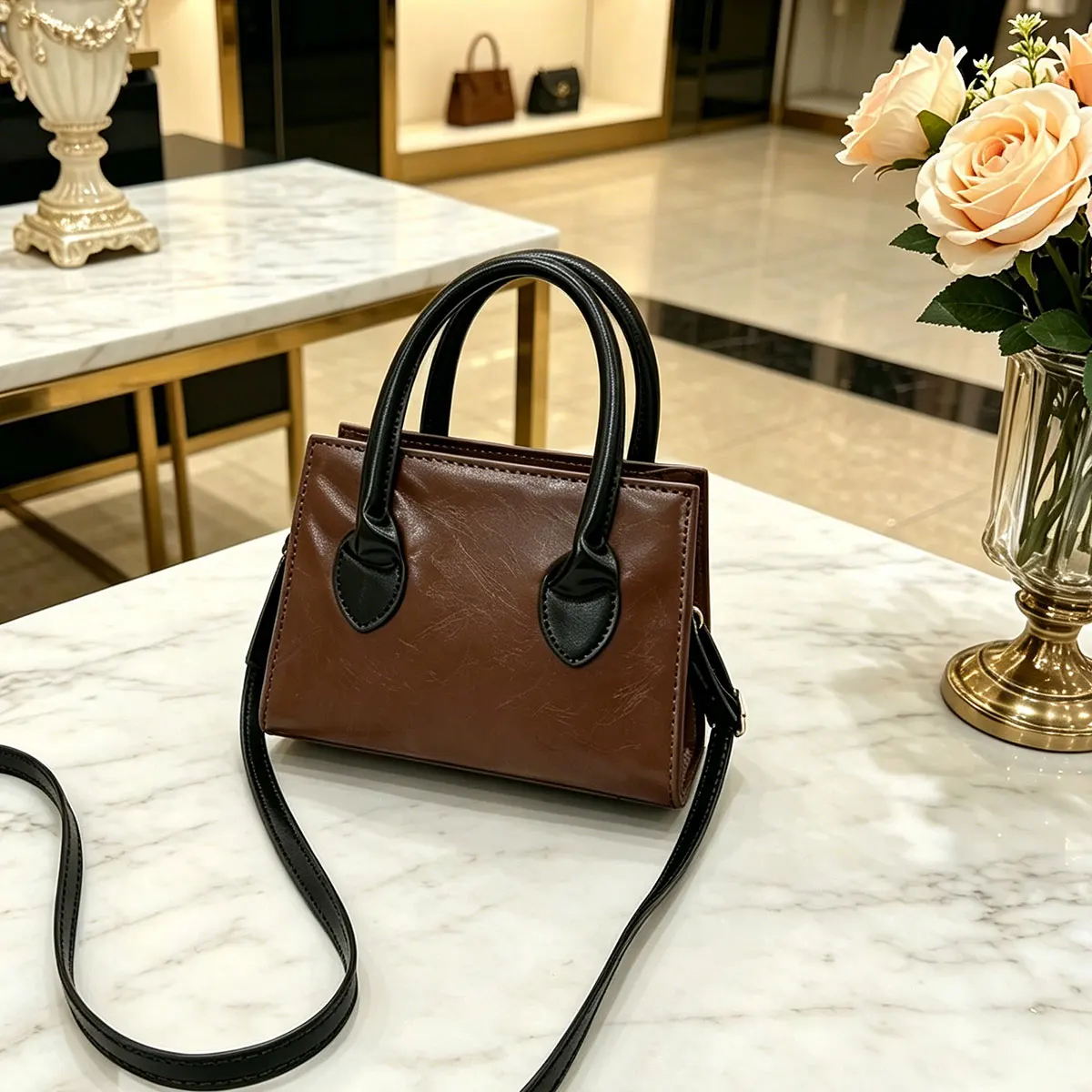 

Light Luxury Minimalist Mini Handheld Small Box Bag Adjustable Shoulder Strap Single Shoulder Diagonal Cross Bag Daily Commute