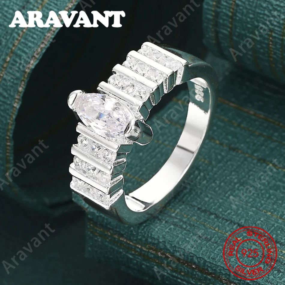 925 Sterling Silver Oval Zirconia Ring For Women: Vintage Elegance And Noble Party Jewelry