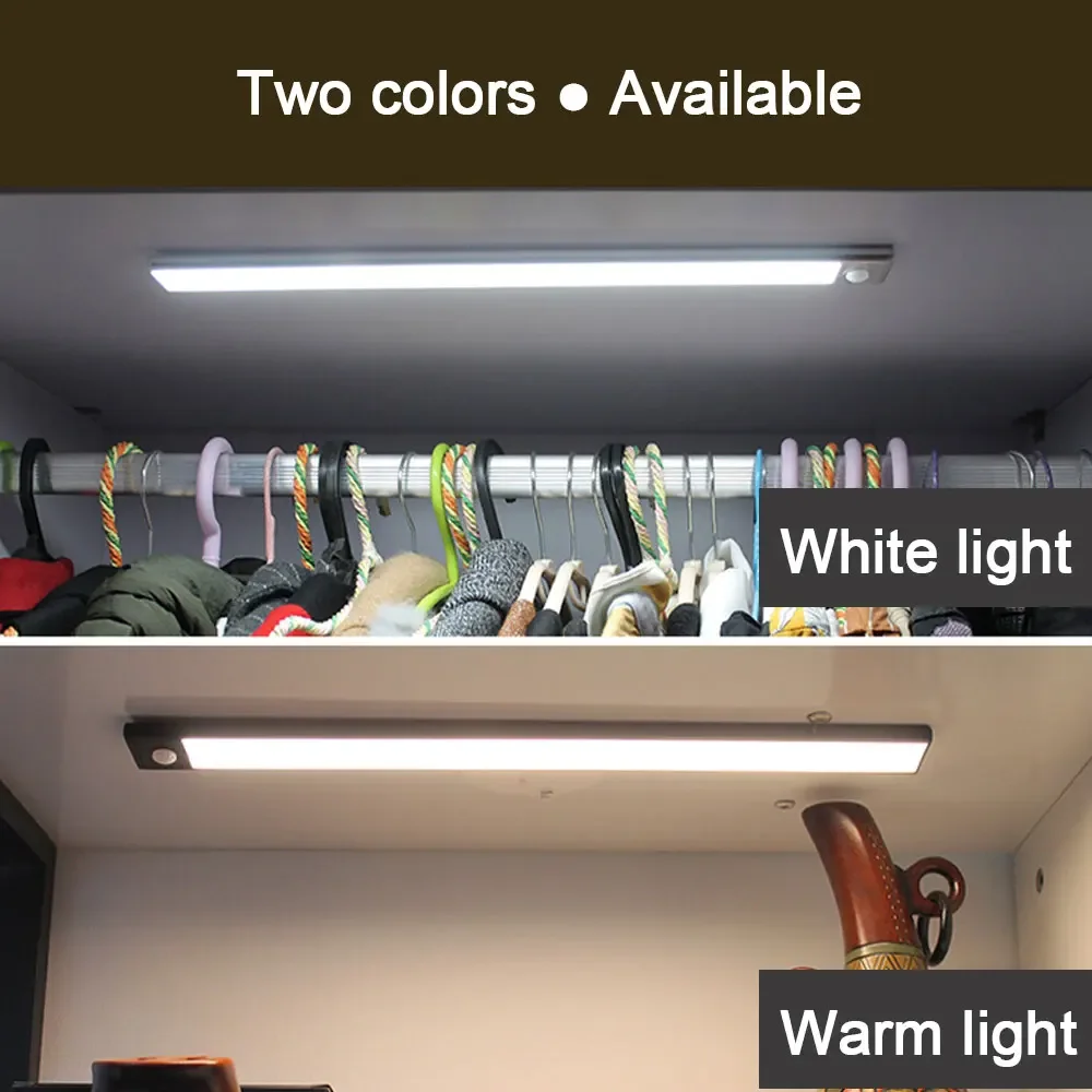 Cabinet Light LED Night Light Ultra-Thin PIR Motion Sensor Closet Light USB Charging Kitchen Bedroom Smart Lighting Reading Lamp